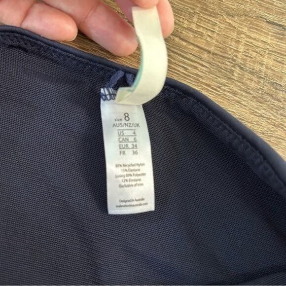 SEA LEVEL SWIM Australia High Waisted Ruched detail Bikini Bottoms Blue 4 NEW - Picture 7 of 10